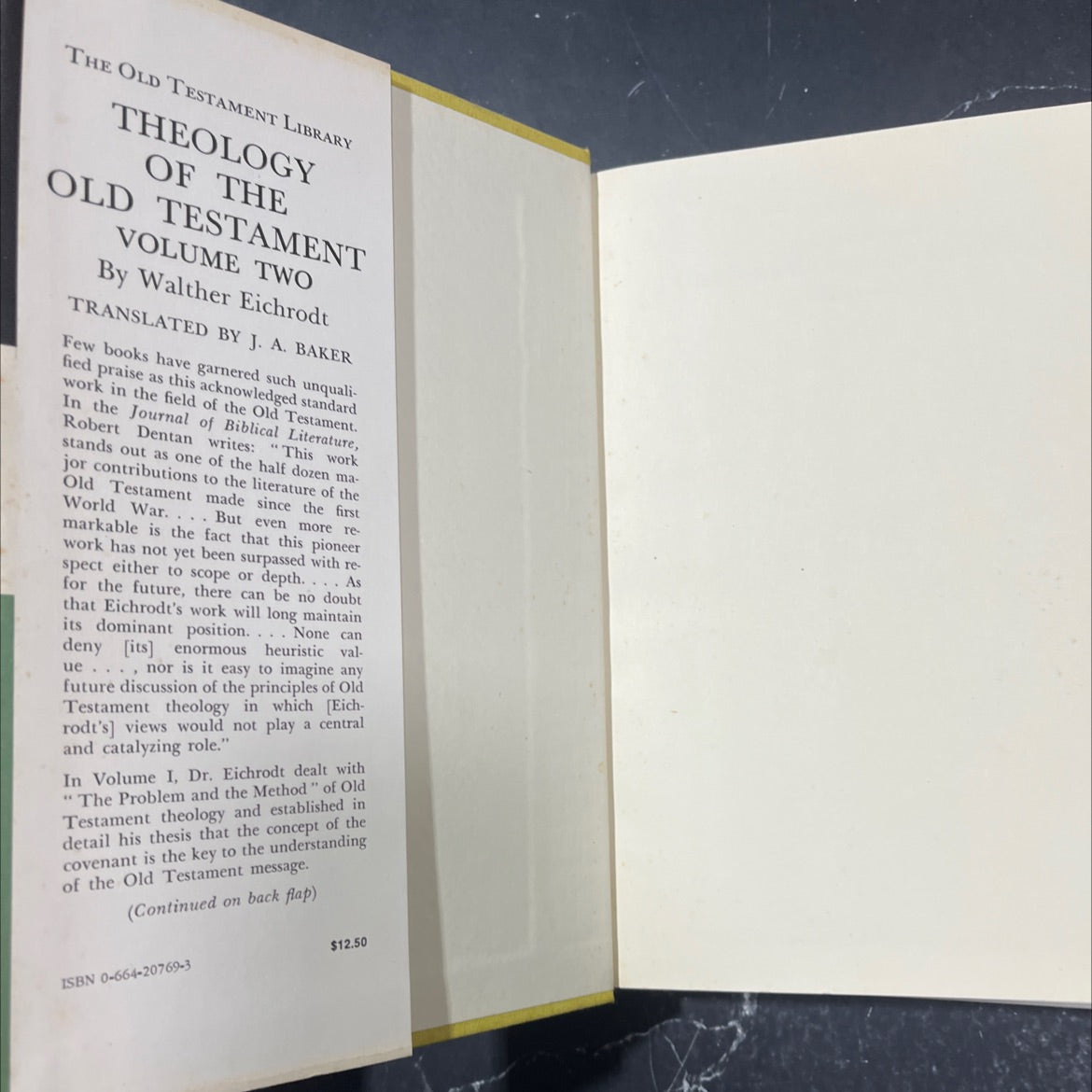 theology of the old testament god and the world volume two book, by walther eichrodt, 1967 Hardcover image 4