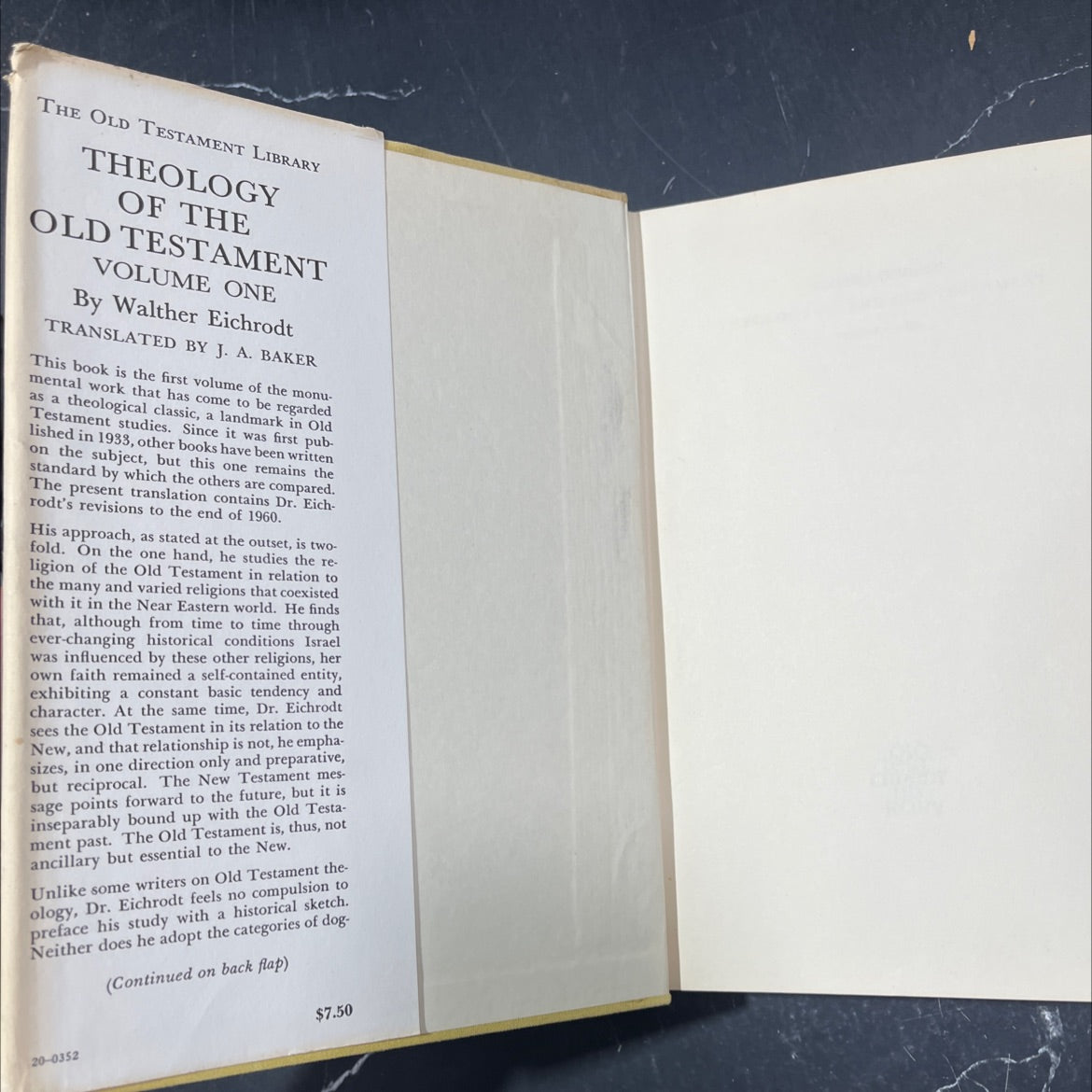 theology of the old testament volume one book, by walther eichrodt, 1961 Hardcover image 4