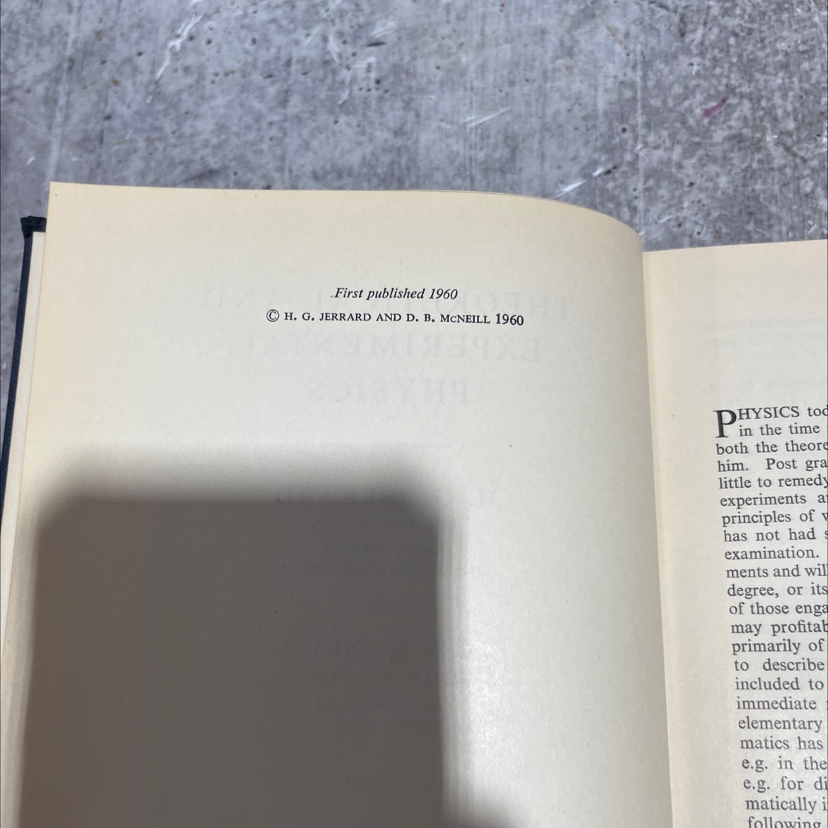 theoretical and experimental physics book, by h. g. jerrard, d. b. mcneill, 1960 Hardcover image 3