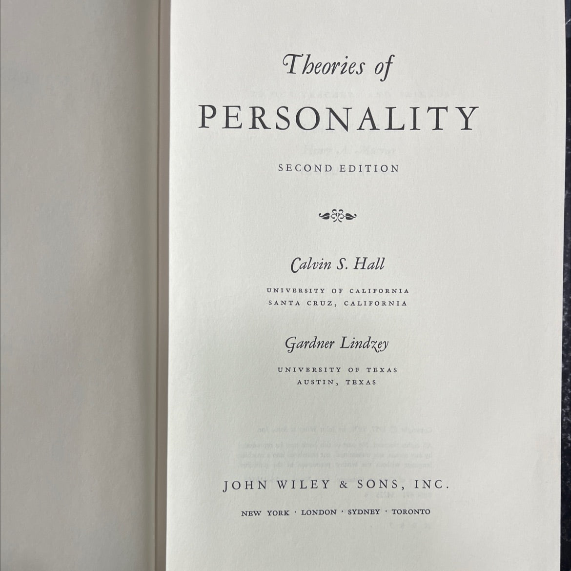 theories of personality second edition book, by Calvin S. Hall, Gardner Lindzey, 1970 Hardcover image 2