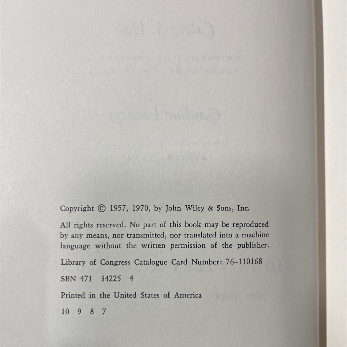theories of personality second edition book, by Calvin S. Hall, Gardner Lindzey, 1970 Hardcover image 3