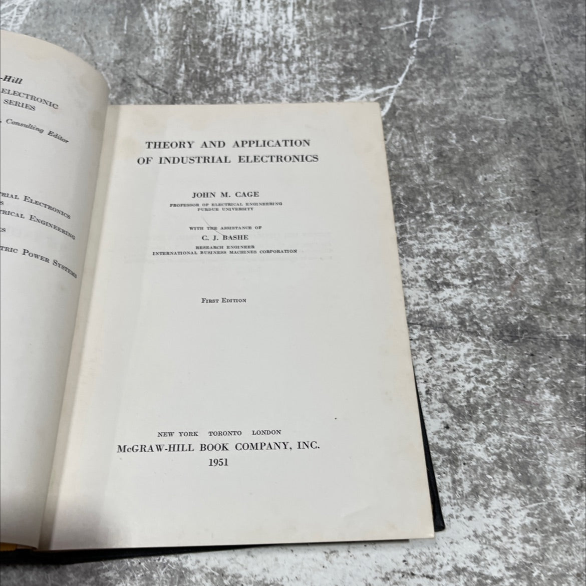 theory and application of industrial electronics book, by john m. cage, 1951 Hardcover image 2