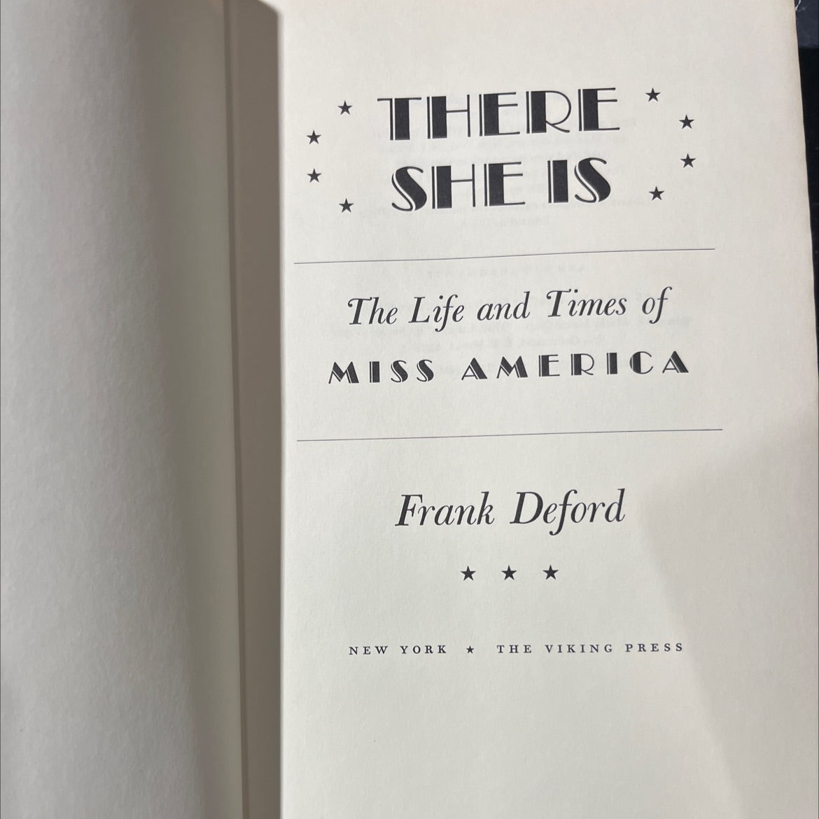 there she is the life and times of miss america book, by Frank Deford, 1971 Hardcover image 2
