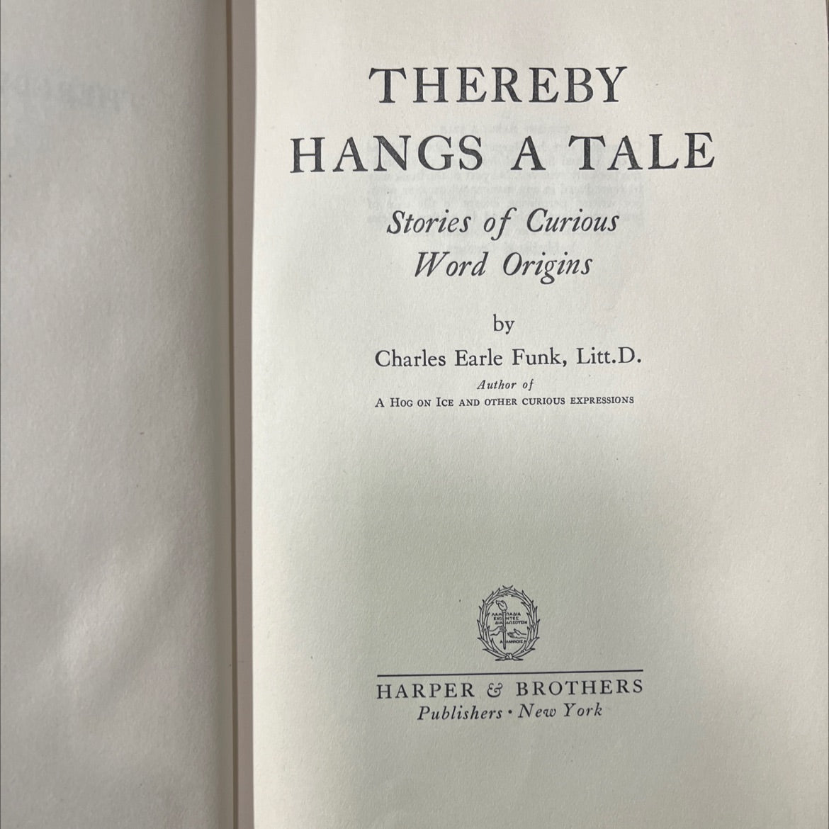 thereby hangs a tale book, by Charles Earle Funk, 1950 Hardcover image 2