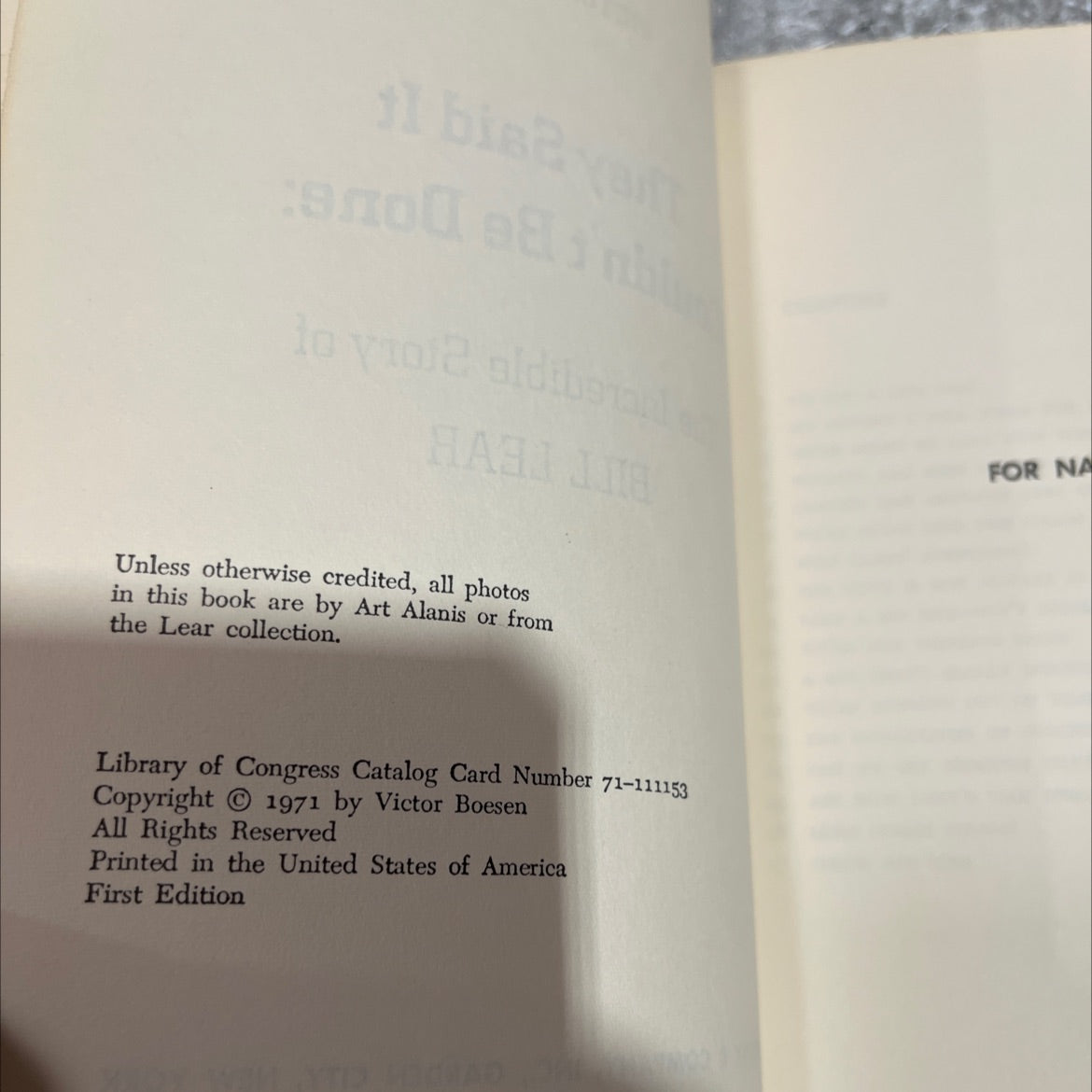 they said it couldn't be done: the incredible story of bill lear book, by victor boesen, 1971 Hardcover image 3