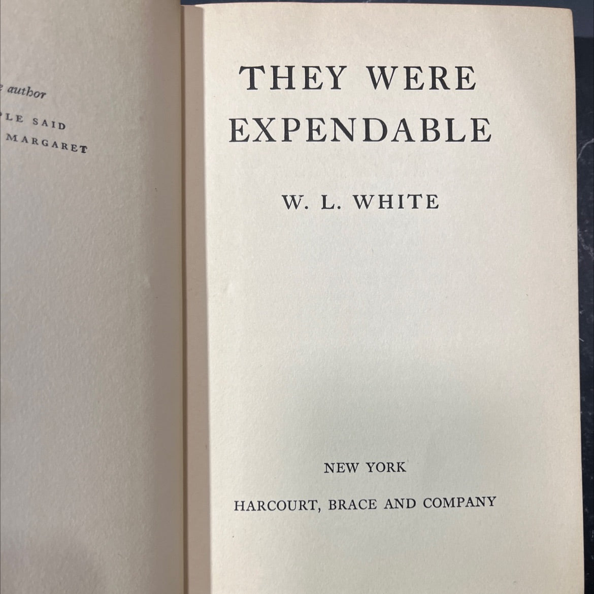 they were expendable book, by le said margaret w. l. white, 1942 Hardcover image 2