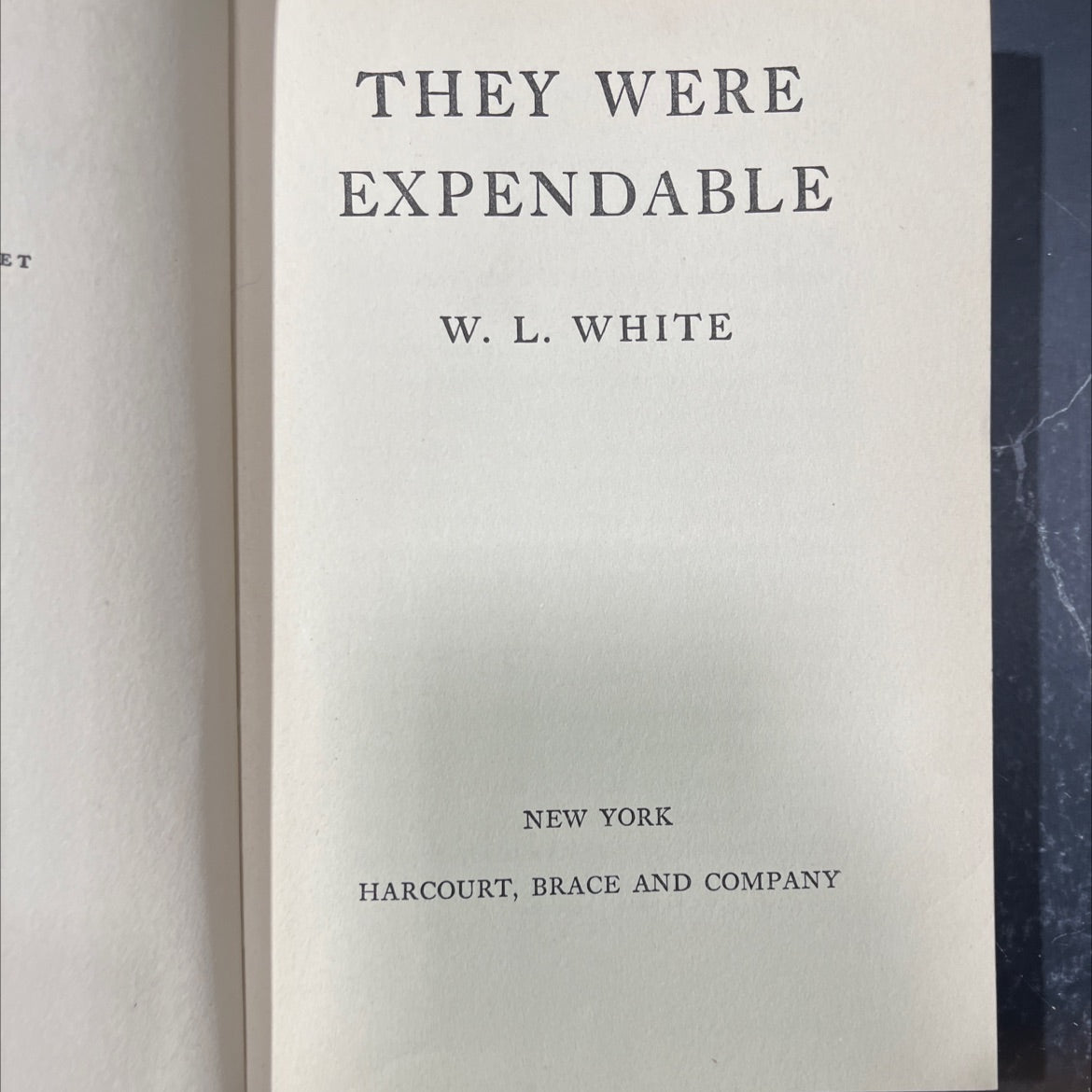 they were expendable book, by w. l. white, 1942 Hardcover image 2