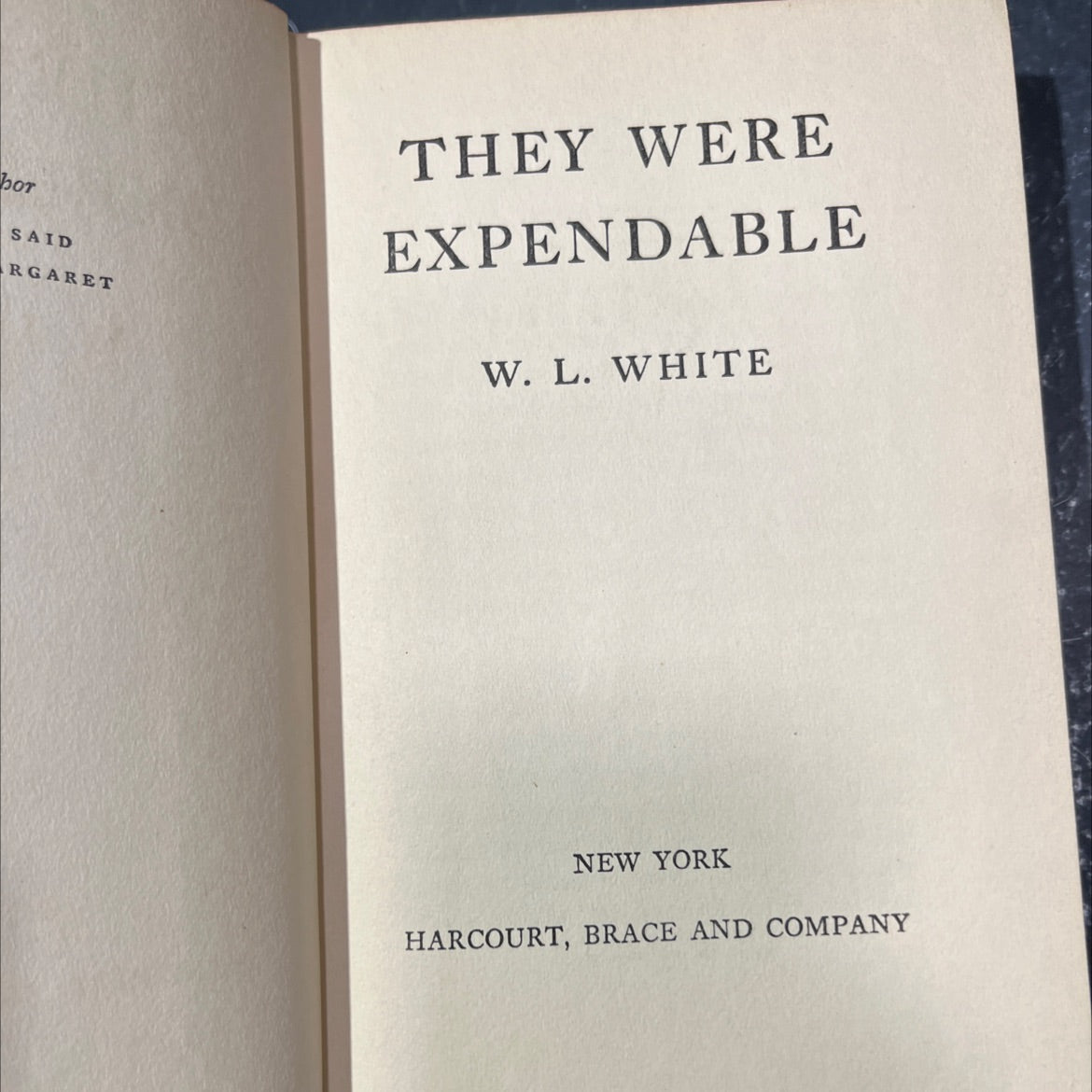 they were expendable book, by w. l. white, 1942 Hardcover image 2