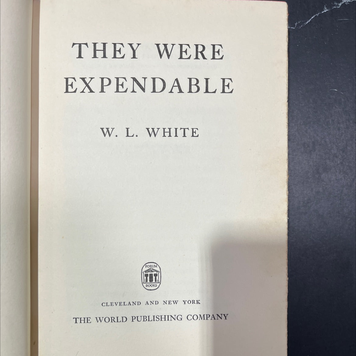 they were expendable book, by w. l. white, 1944 Hardcover image 2