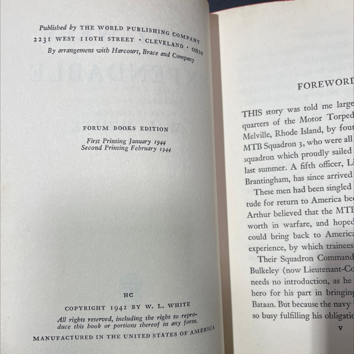 they were expendable book, by w. l. white, 1944 Hardcover image 3