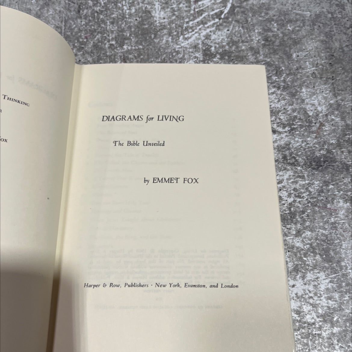thinking r ox diagrams for living the bible unveiled book, by emmet fox, 1968 Hardcover image 2