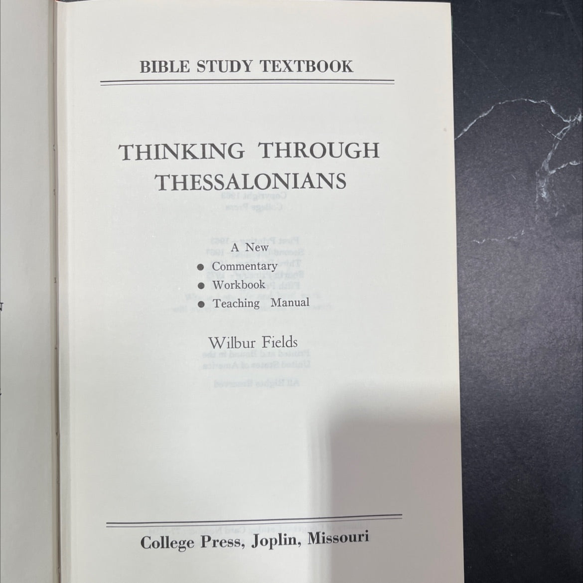 thinking through thessalonians book, by wilbur fields, 1980 Hardcover, Vintage image 2