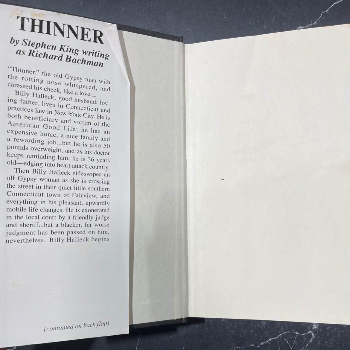 thinner book, by stephen king, 1984 Hardcover image 4