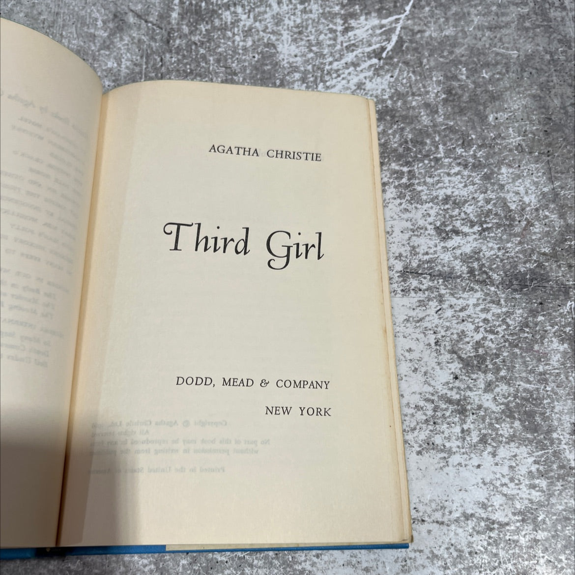 third girl book, by agatha christie, 1966 Hardcover image 2