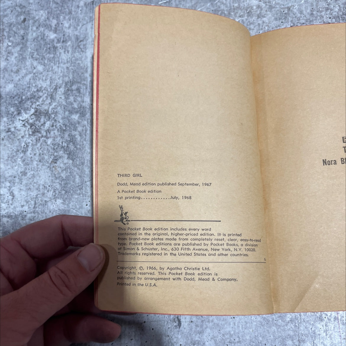 third girl book, by agatha christie, 1967 Paperback image 3