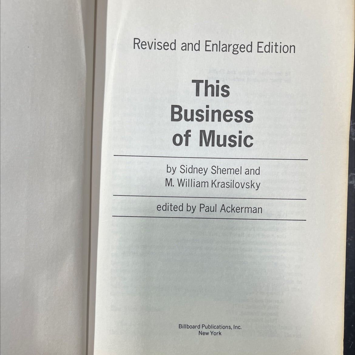 this business of music book, by sidney shemel and m. william krasilovsky, 1971 Hardcover image 2