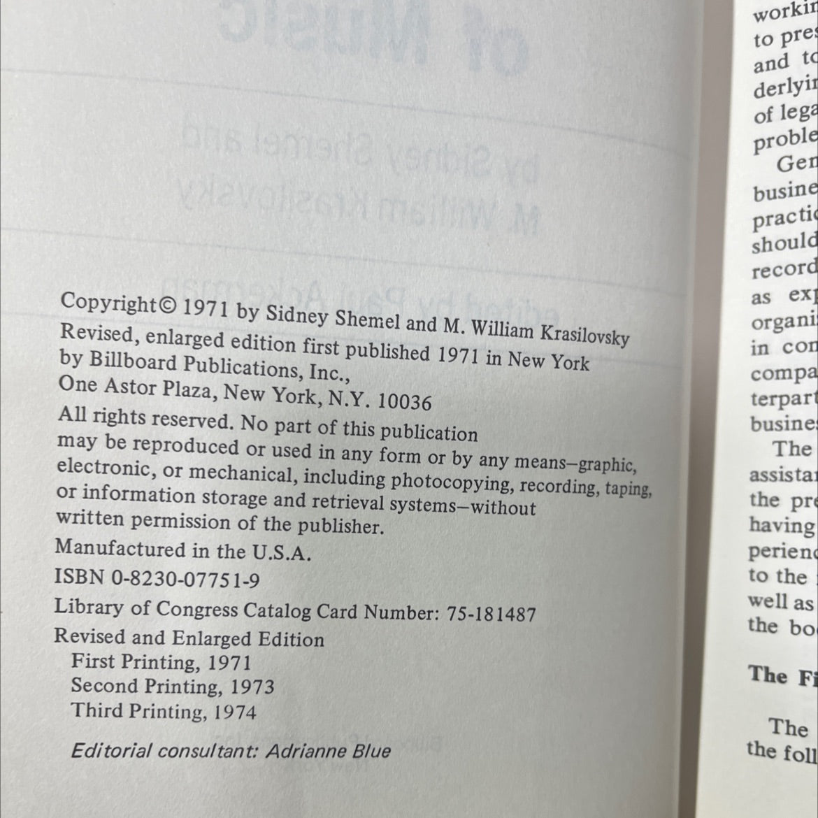 this business of music book, by sidney shemel and m. william krasilovsky, 1971 Hardcover image 3