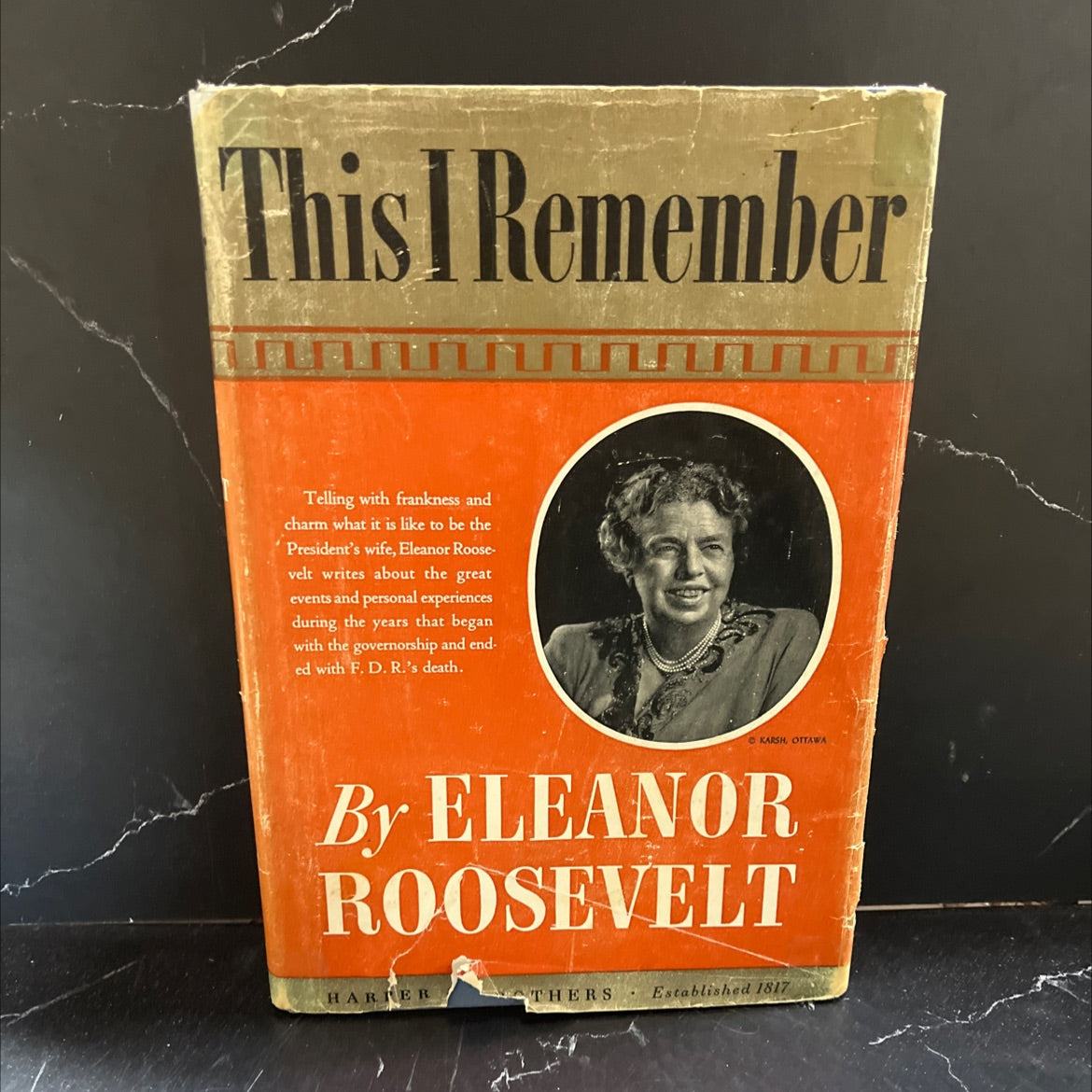 this i remember book, by eleanor roosevelt, 1949 Hardcover image 1