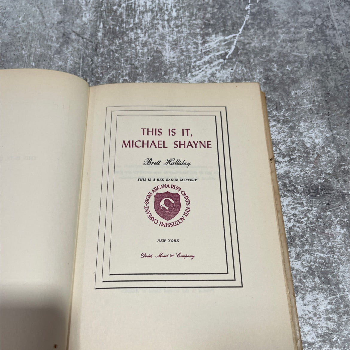 this is it book, by brett halliday, 1950 Hardcover image 2