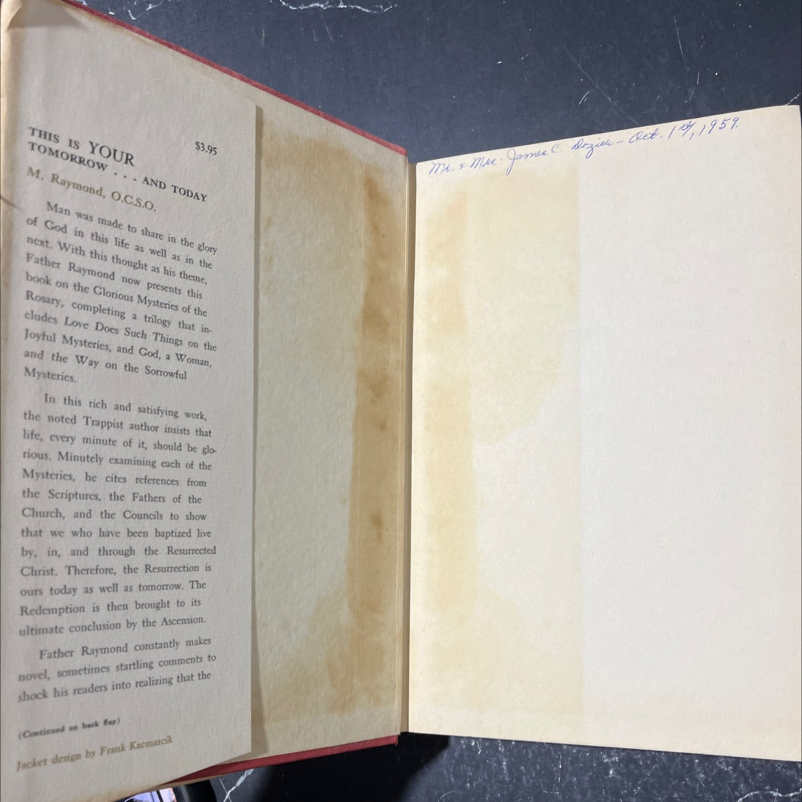 this is your tomorrow ... and today is salve window book, by rev. m. raymond, o.c.s.o., 1959 Hardcover image 4