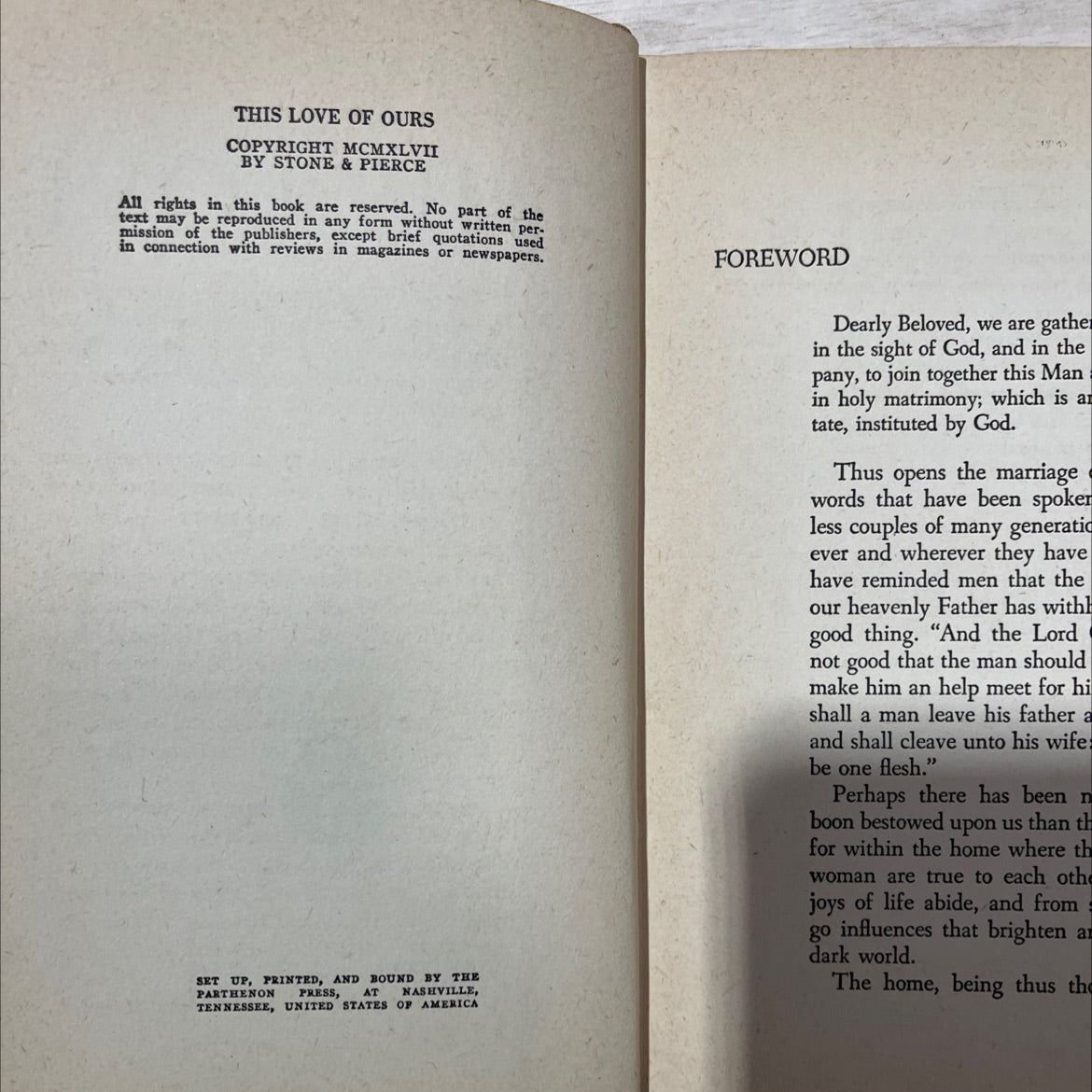 this love of ours book, by leslie r. smith, 1947 Hardcover, Vintage, Heavily Used image 3