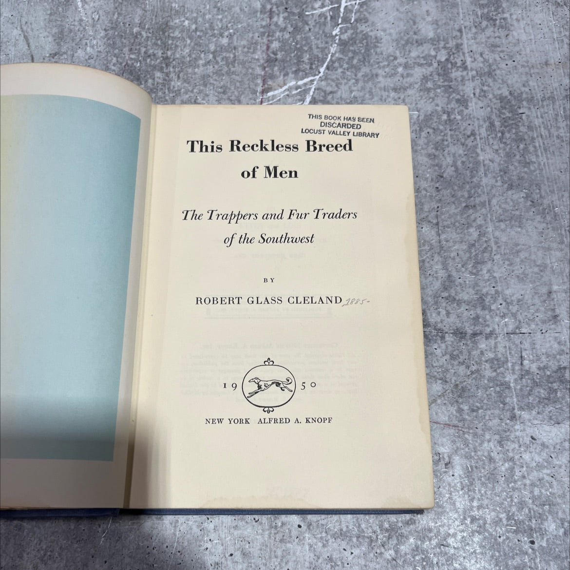 this reckless breed of men the trappers and fur traders of the southwest book, by robert glass cleland, 1950 Hardcover image 2