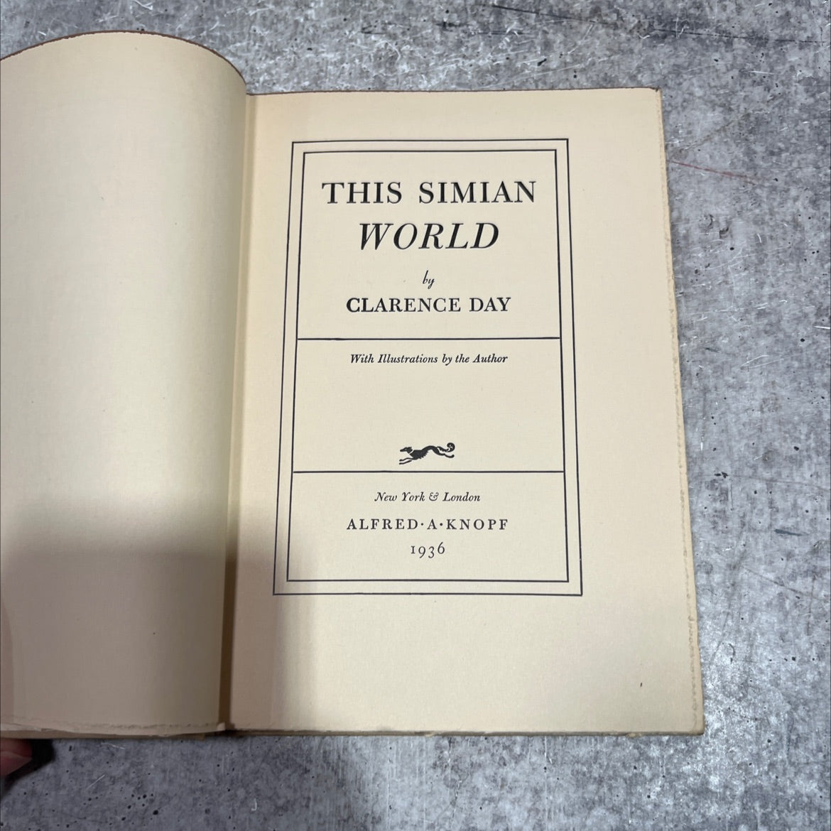 this simian world book, by clarence day, 1936 Hardcover image 2