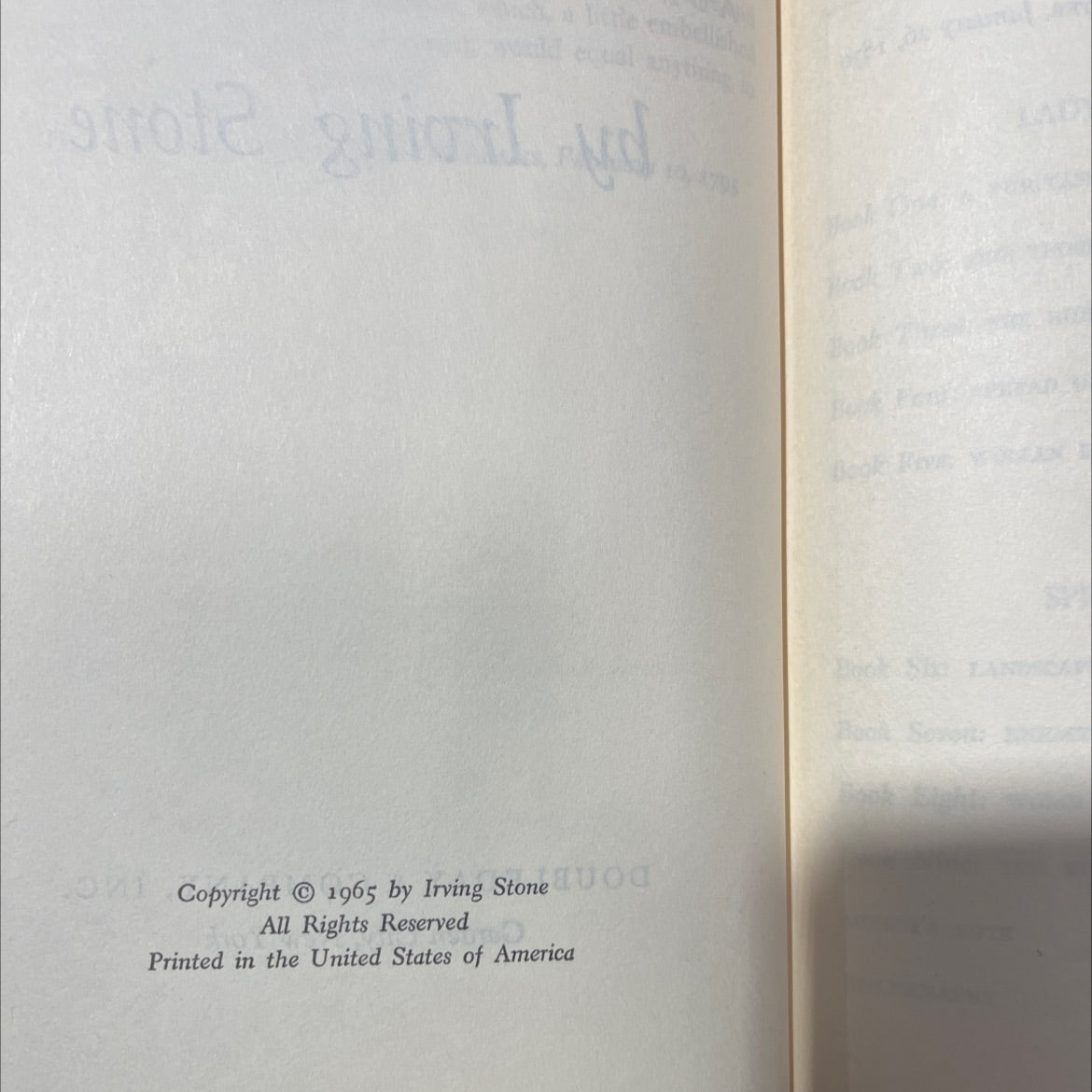 those who love a biographical novel of jean stone abigail and john adams book, by irving stone, 1965 Hardcover image 3