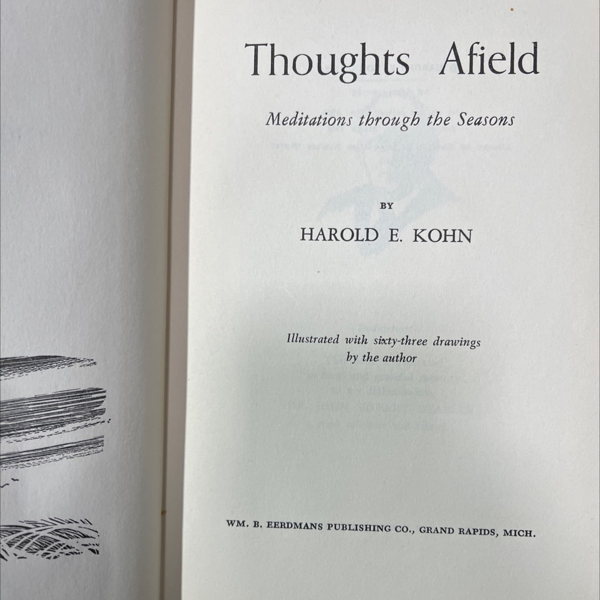 thoughts afield book, by harold e. kohn, 1961 Hardcover image 2