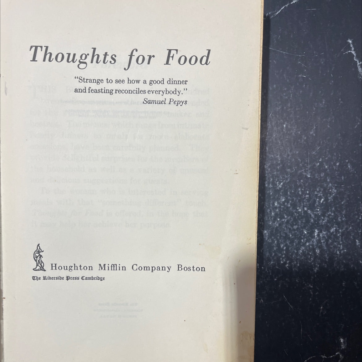 thoughts for food book, by unknown, 1946 Hardcover image 2