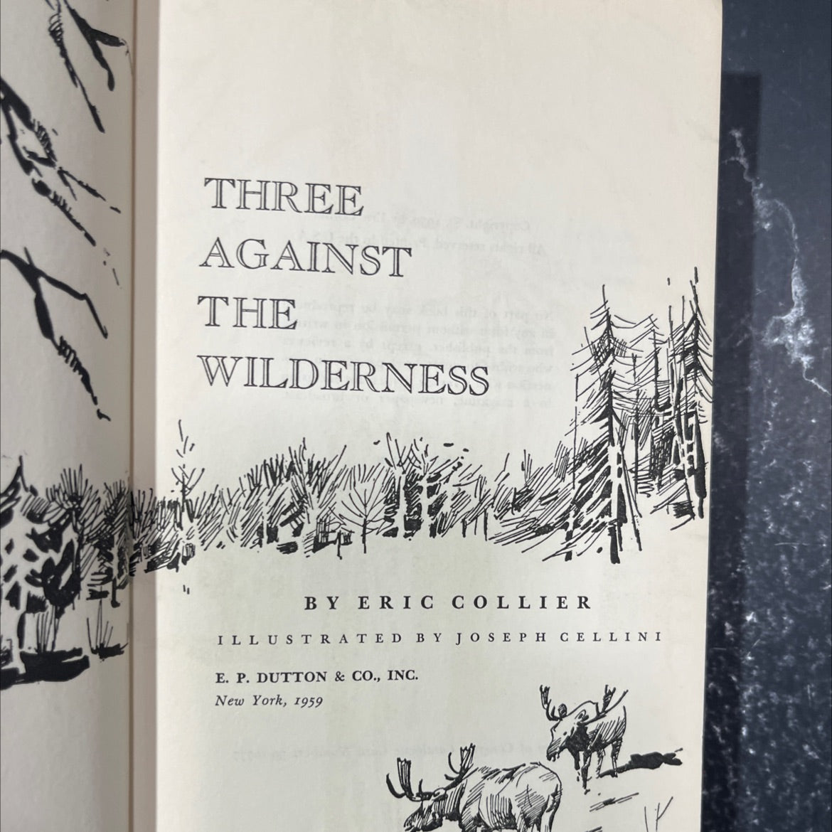 three against the wilderness book, by eric collier, 1959 Hardcover image 2