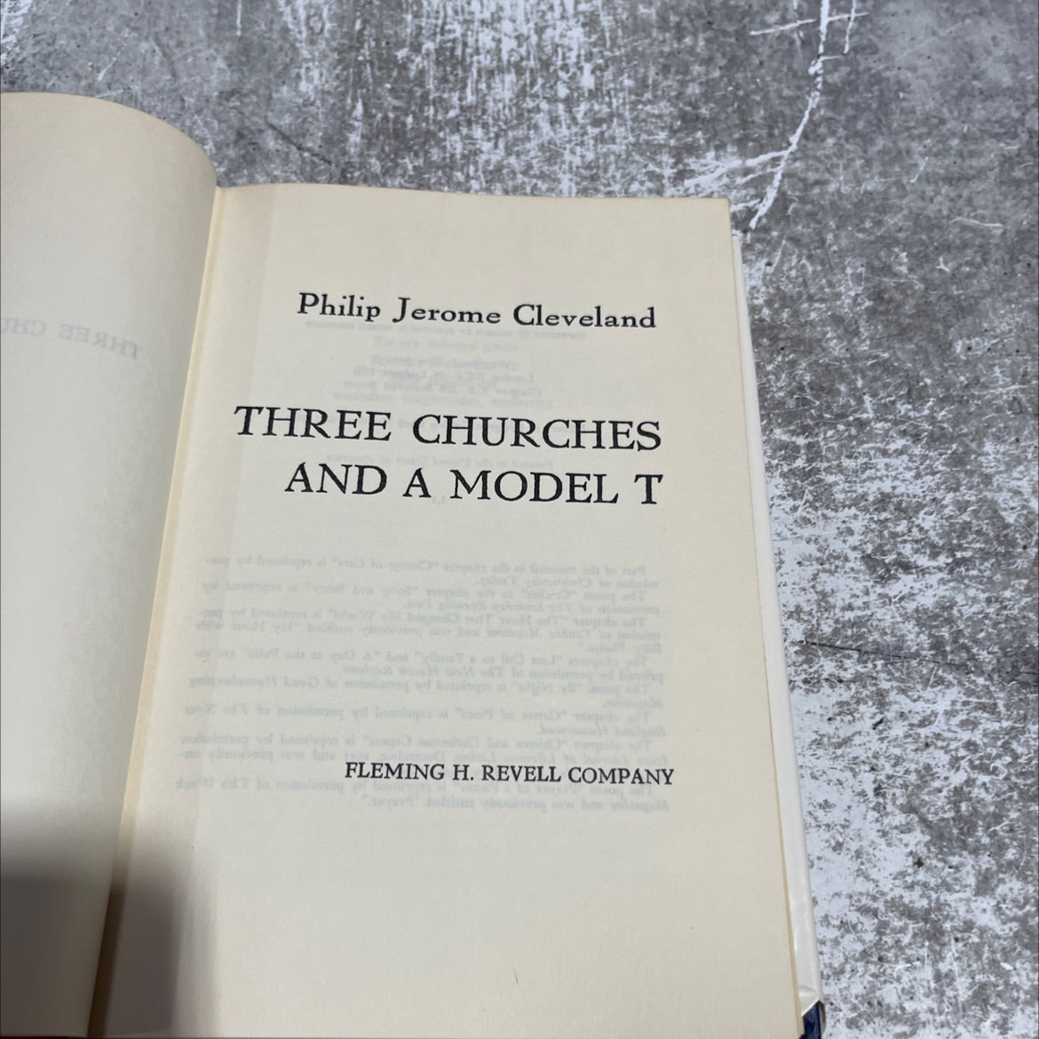 three churches and a model t book, by philip jerome cleveland, 1960 Hardcover image 2