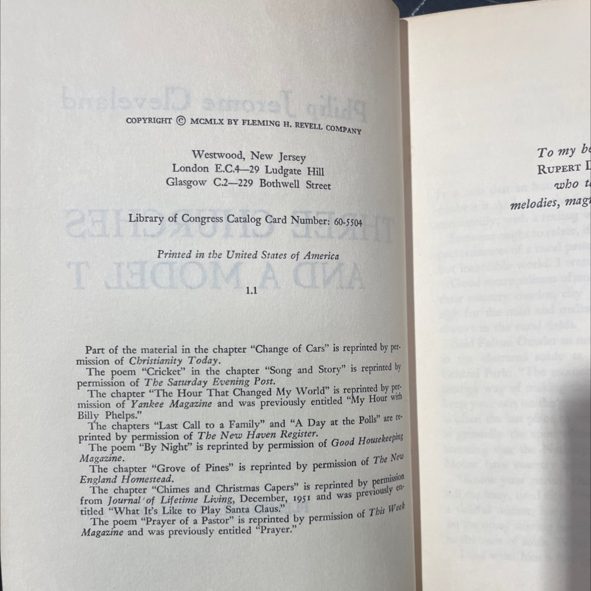 three churches and a model t book, by philip jerome cleveland, 1960 Hardcover image 3