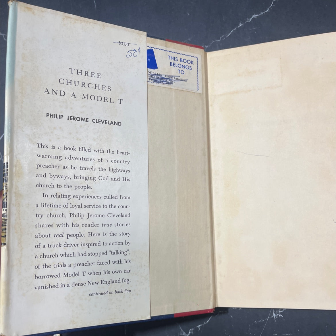 three churches and a model t book, by philip jerome cleveland, 1960 Hardcover image 4