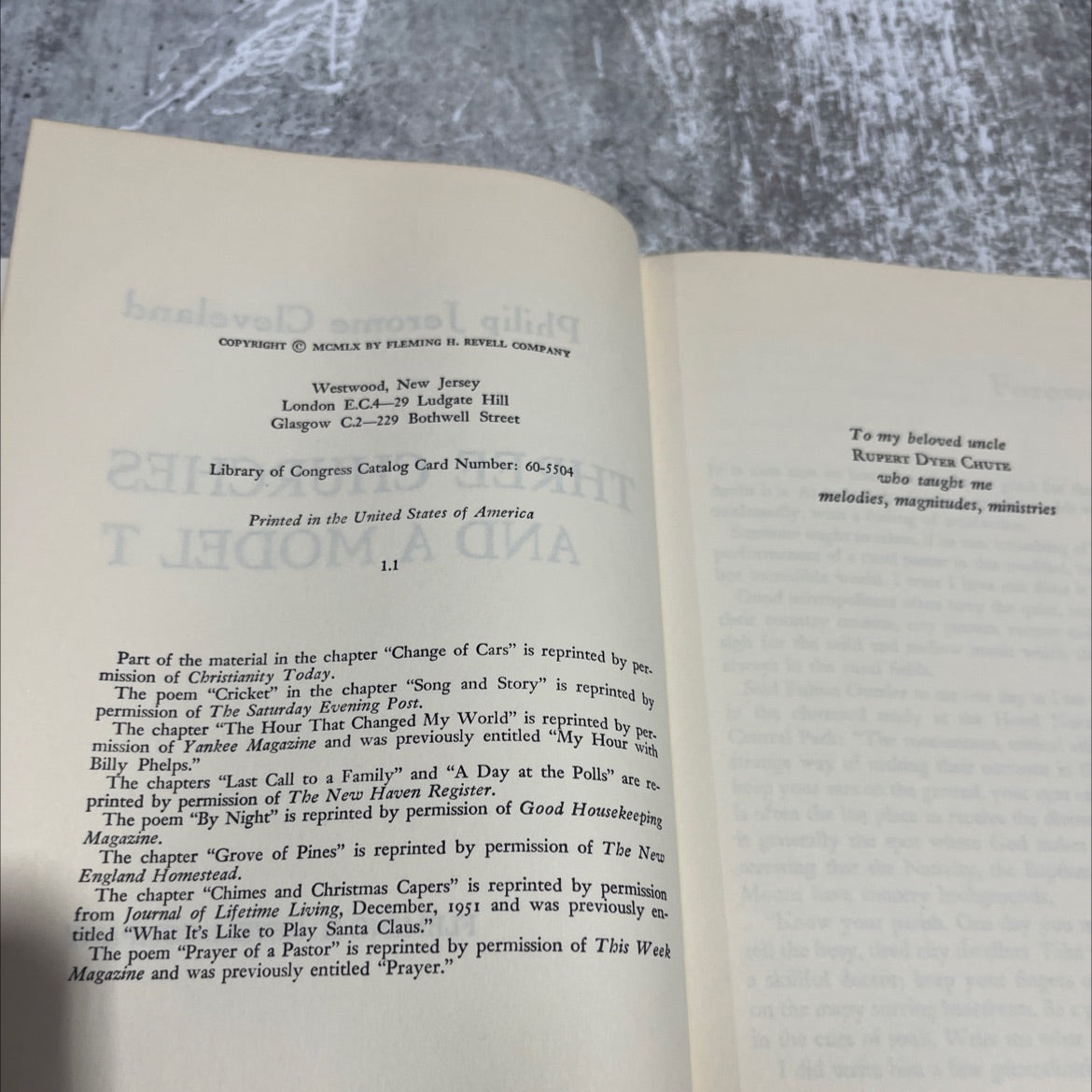 three churches and a model t book, by philip jerome cleveland, 1960 Hardcover image 3
