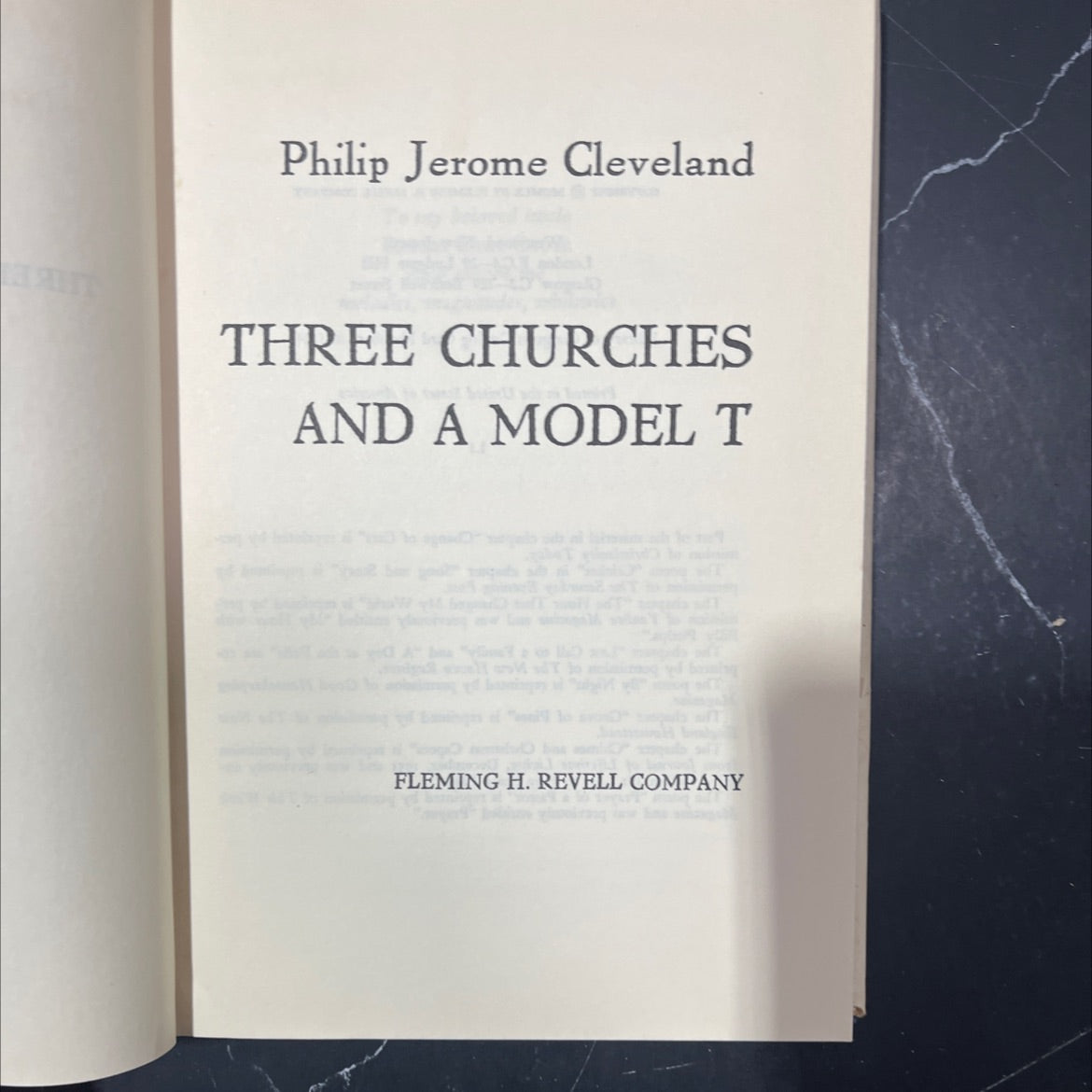 three churches and a model t book, by philip jerome cleveland, 1960 Hardcover image 2