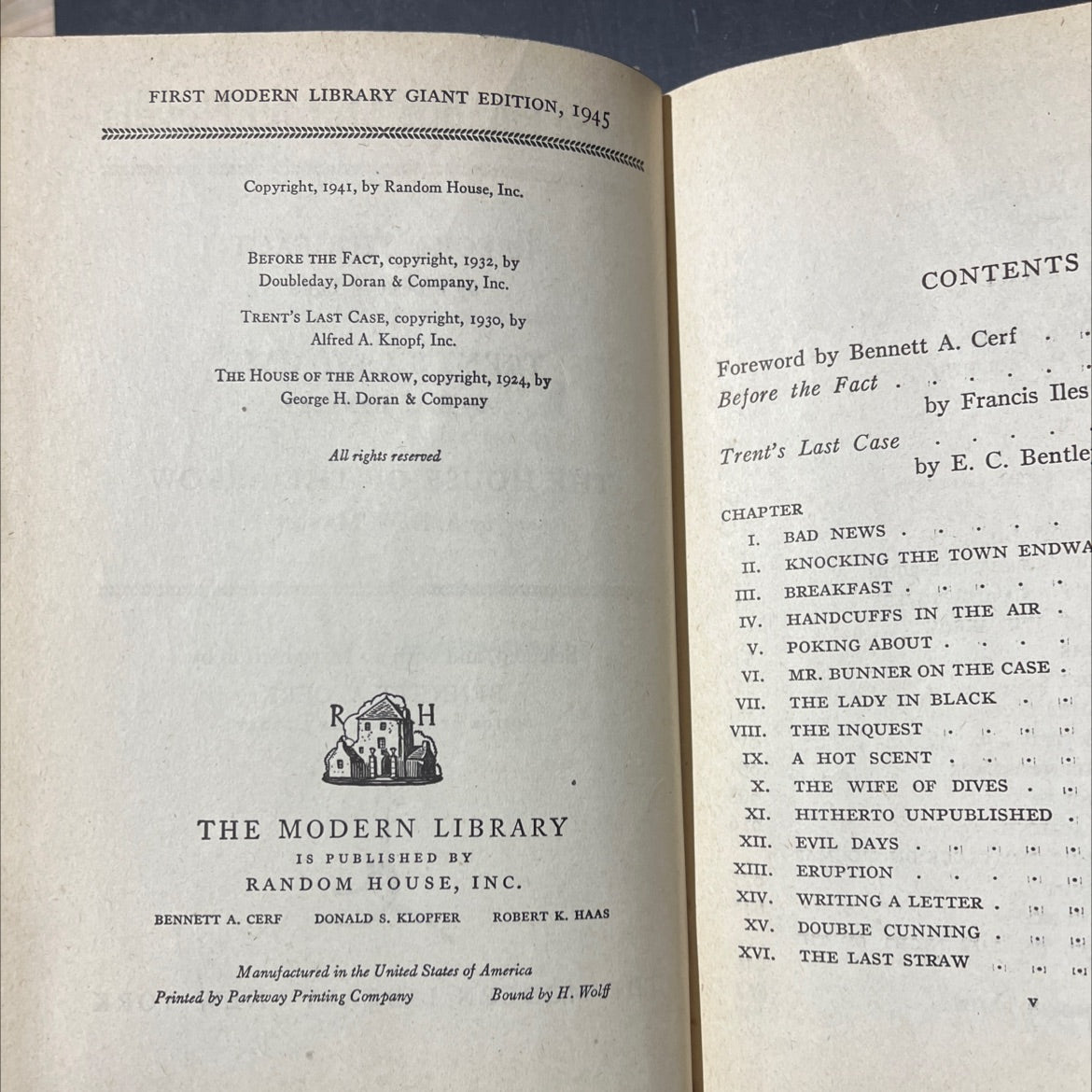 three famous murder novels book, by francis iles, e. c. bentley, a. e. w. mason, 1945 Hardcover image 3
