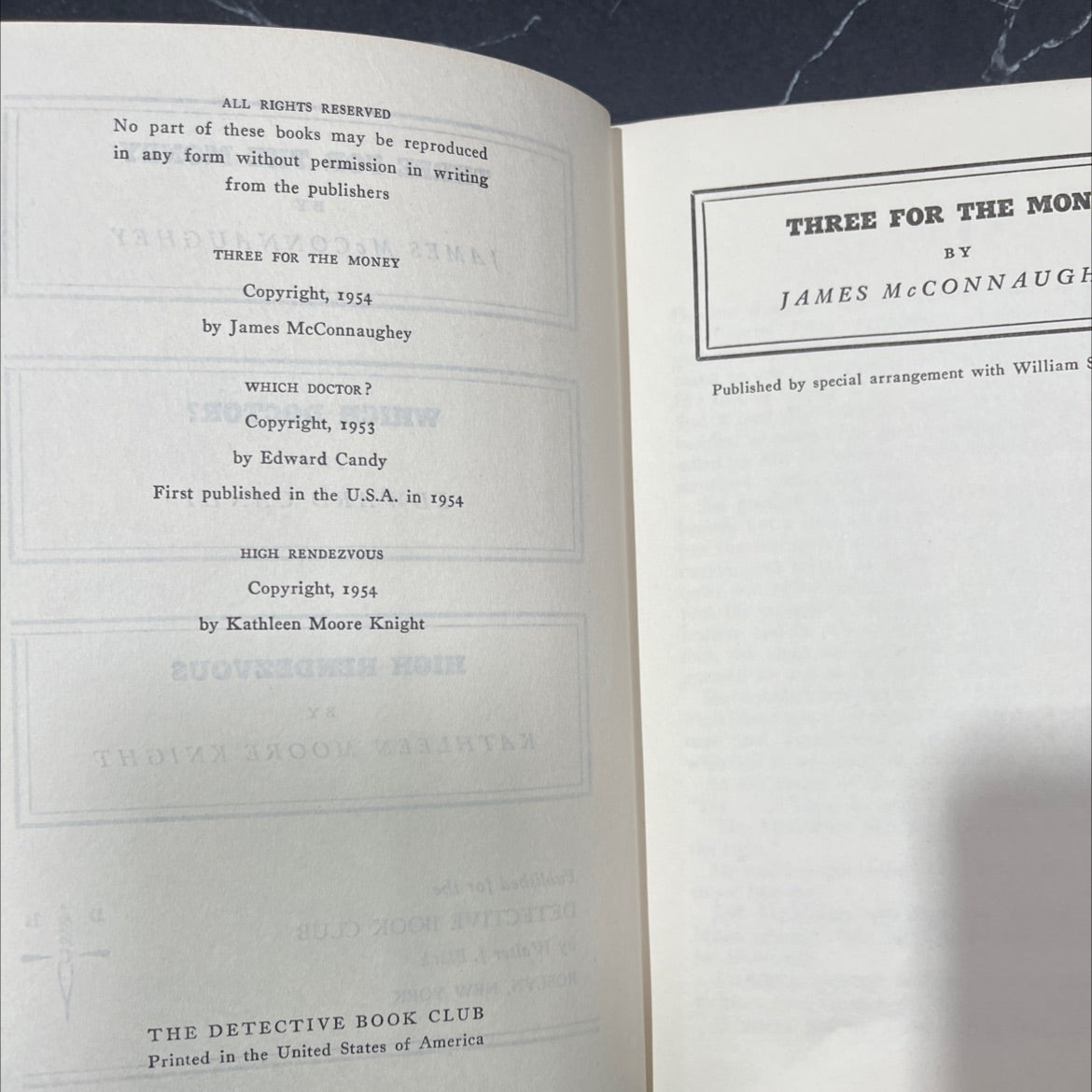 three for the money book, by james mcconnaughey, 1954 Hardcover image 3