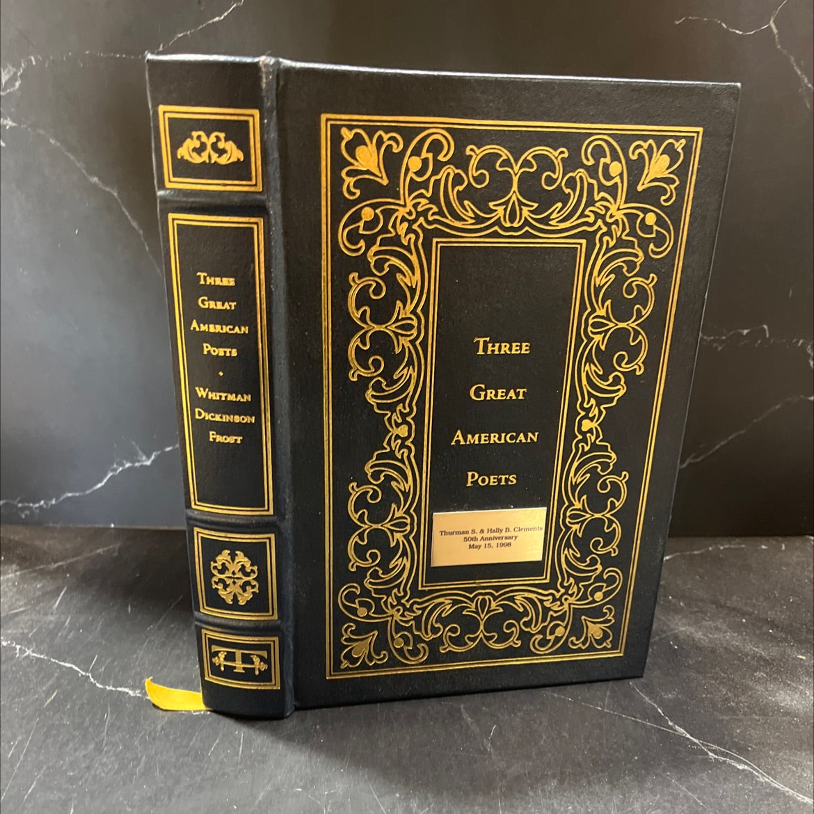 three great american poets: whitman, dickinson, frost book, by Walt Whitman, Emily Dickinson, Robert Frost, 1996 Leather image 1