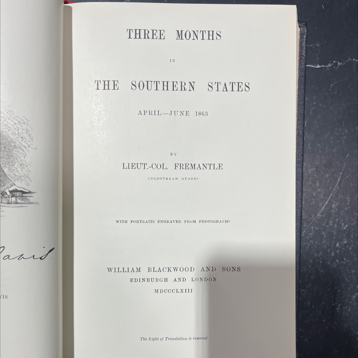 three months in the southern states april-june 1863 book, by lieut.-col. fremantle coldstream guards, 1984 Leather image 2
