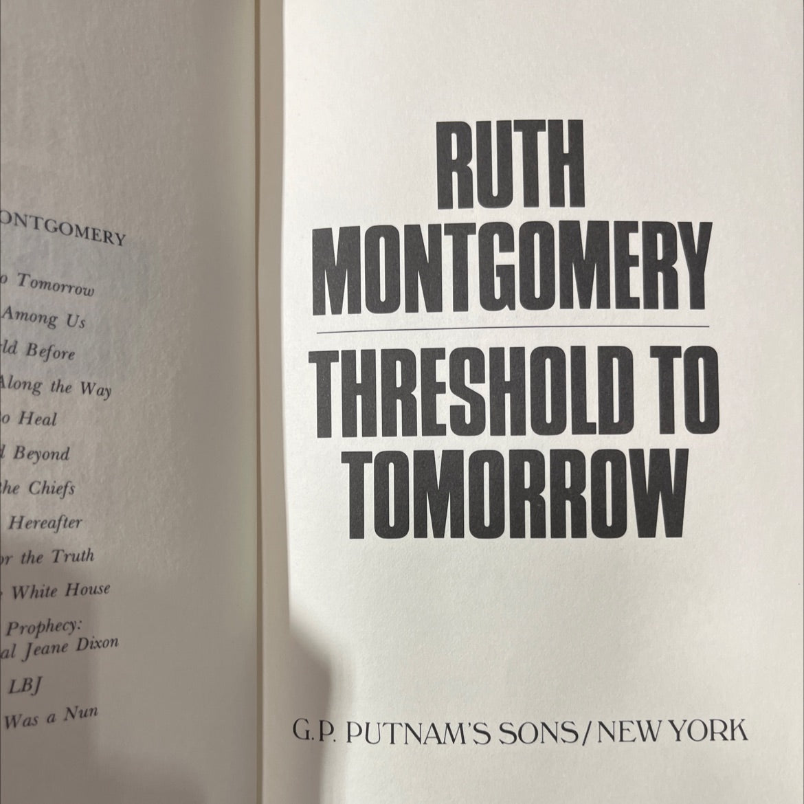threshold to tomorrow book, by ruth montgomery, 1982 Hardcover image 2