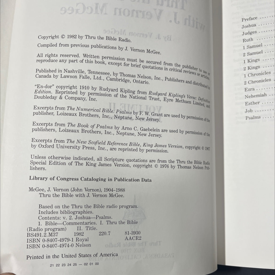 thru the bible with j. vernon mcgee book, by j. vernon mcgee, 1982 Hardcover image 3