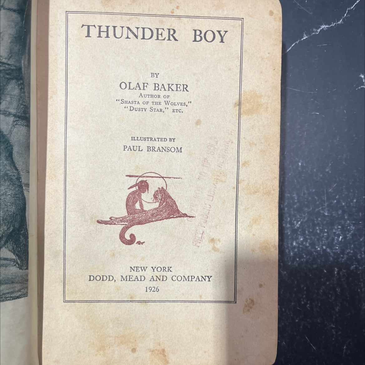 thunder boy book, by olaf baker, 1926 Hardcover image 2