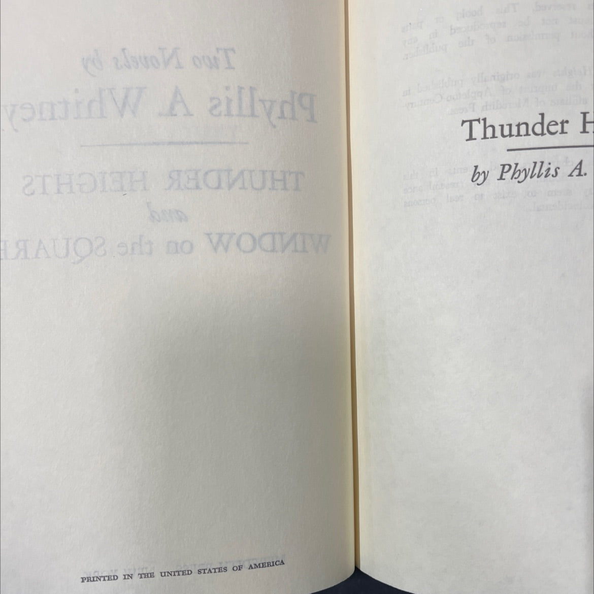 thunder heights and window on the square book, by phyllis a. whitney, 200И Hardcover image 3
