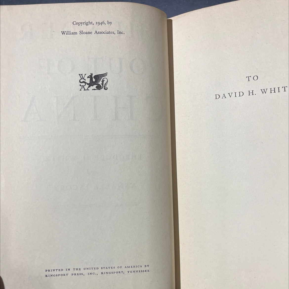 thunder out of china book, by theodore h. white and annalee jacoby, 1946 Hardcover image 3