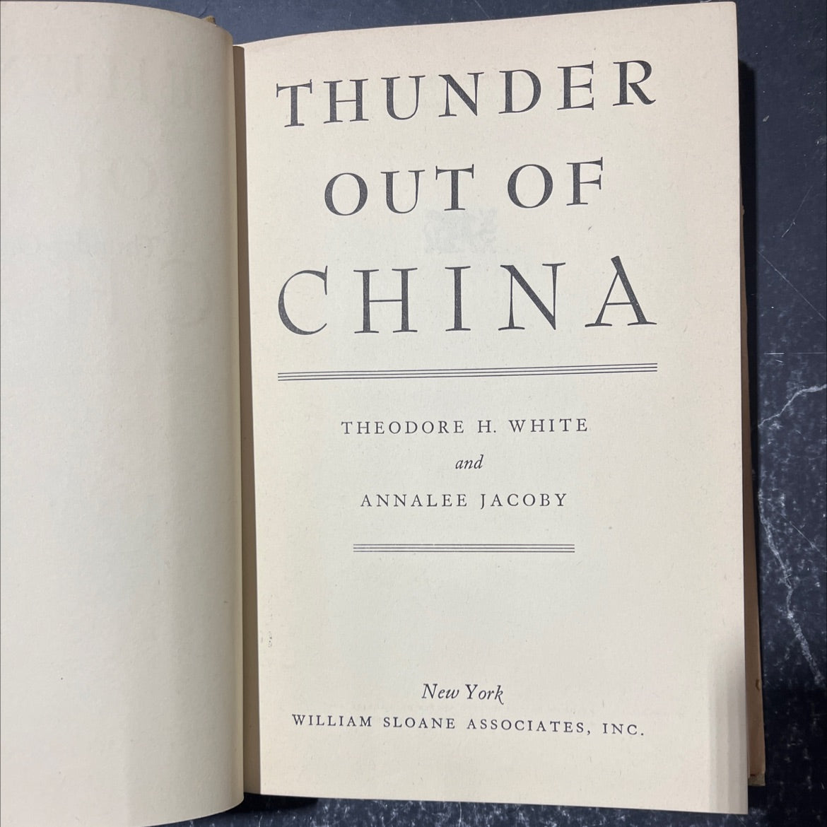 thunder out of china book, by theodore h. white and annalee jacoby, 1946 Hardcover image 2