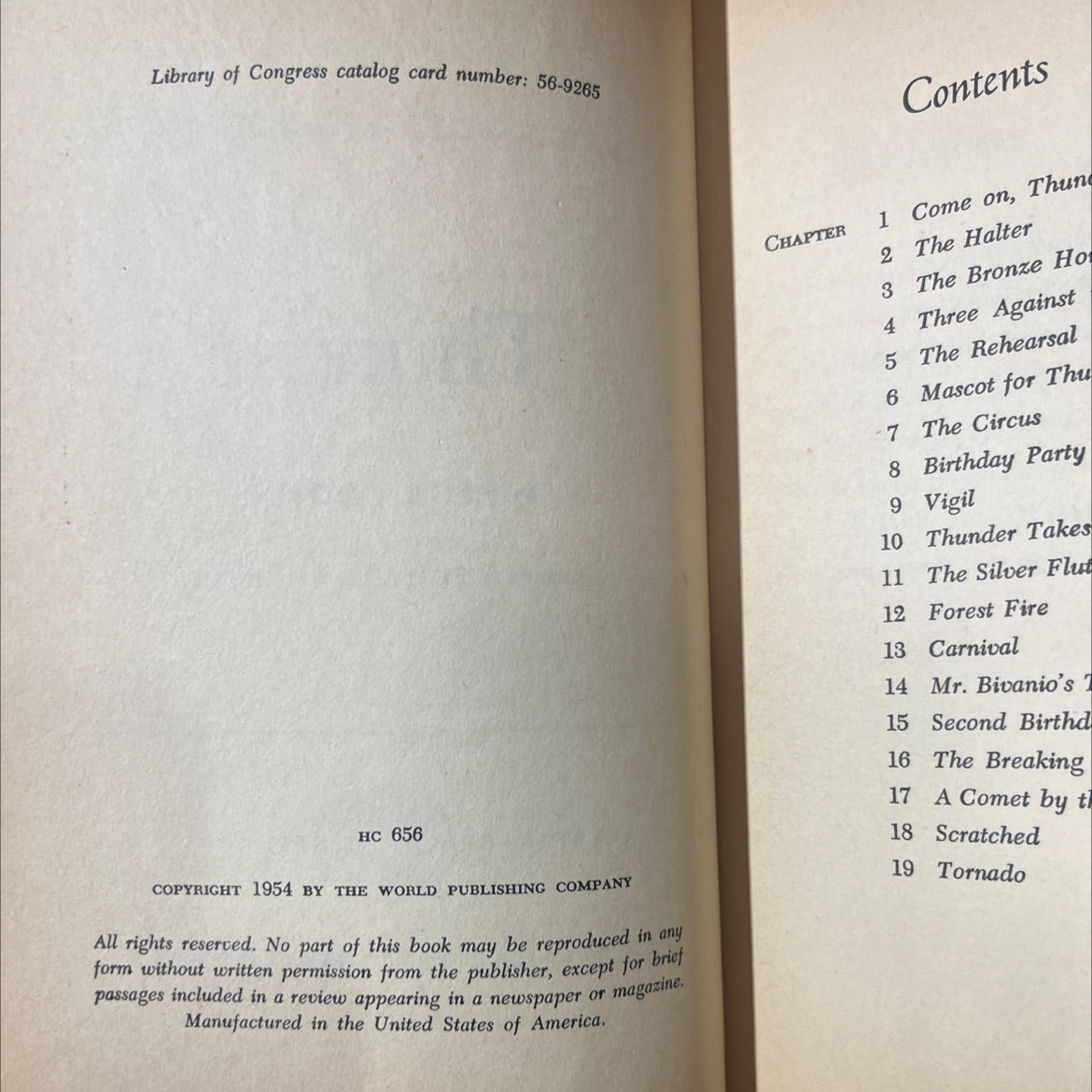 thunder book, by page cooper, 1954 Hardcover image 3