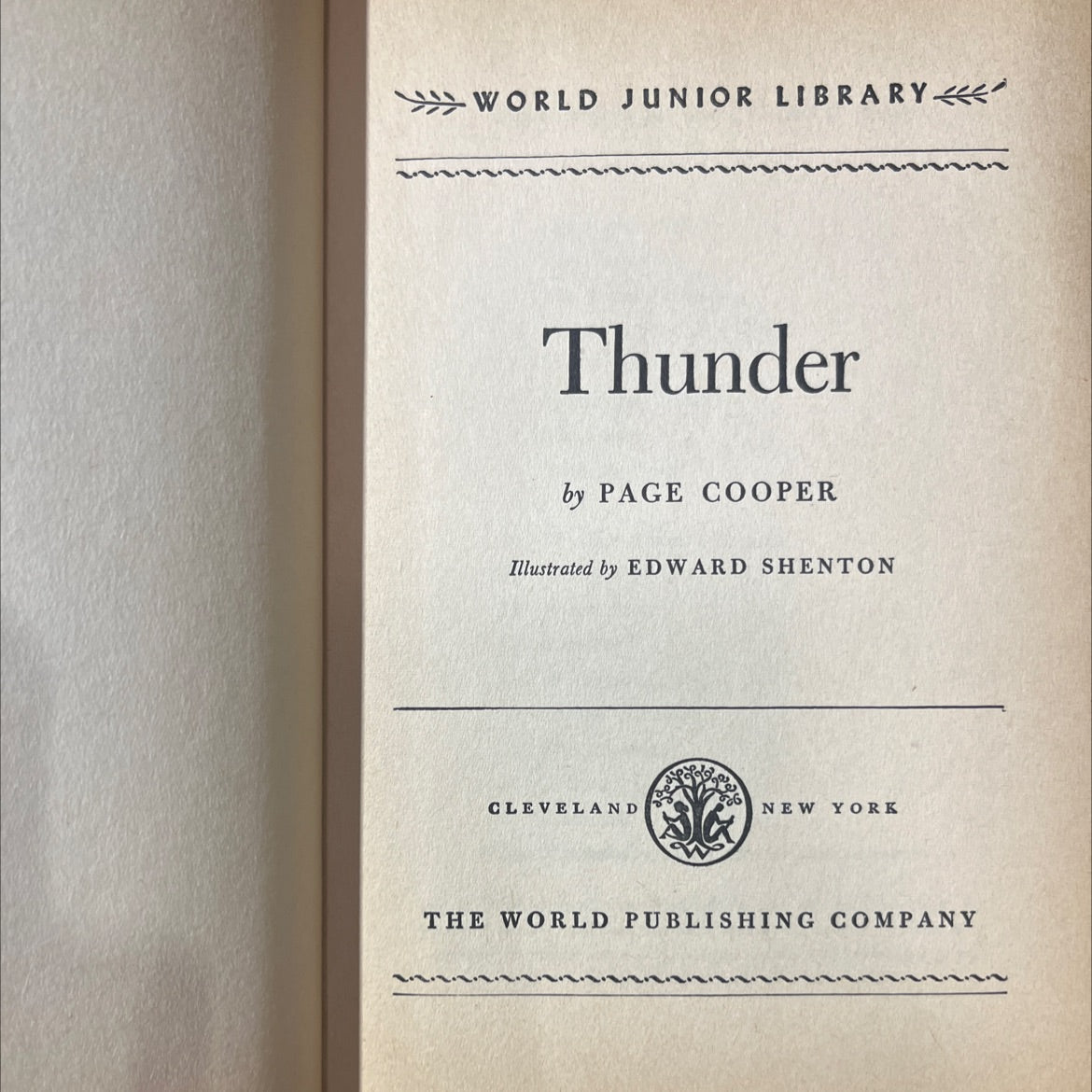 thunder book, by page cooper, 1954 Hardcover image 2