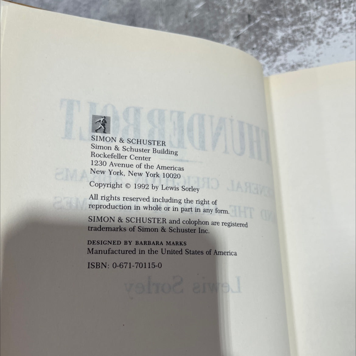 thunderbolt general creighton abrams and the army of his times book, by lewis sorley, 1992 Hardcover image 3