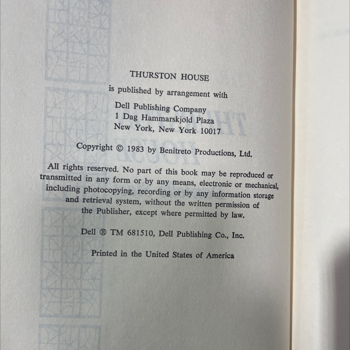 thurston house book, by danielle steel, 1983 Hardcover image 3